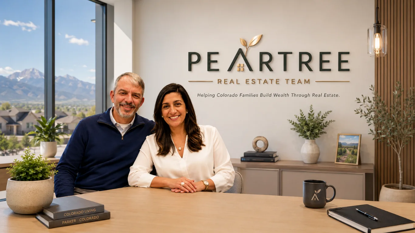 Jaque and Marcio Pereira in the Peartree Real Estate Team office